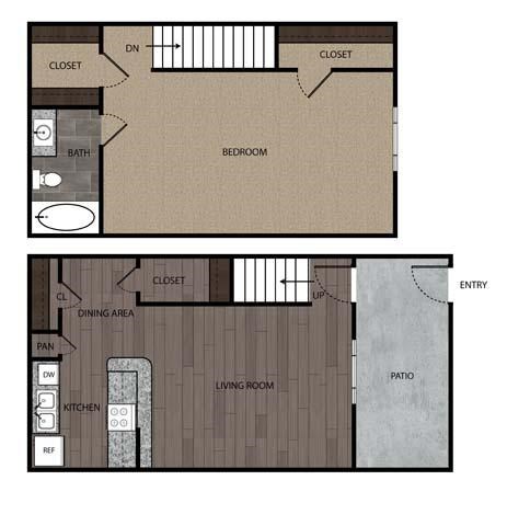 1 bedroom 1 bath D at Willow Creek Apartments, Houston